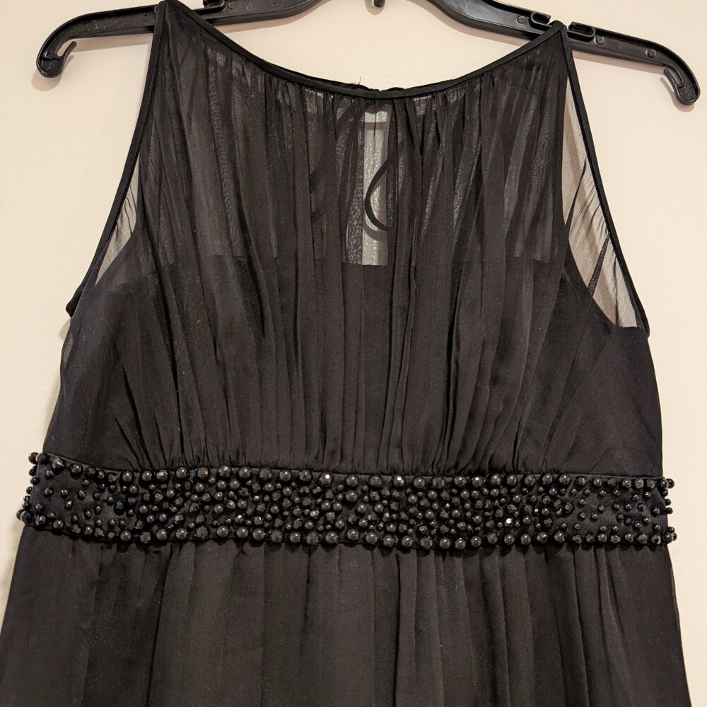 NWT, Kay Unger/Ann Taylor black sheer full-length formal maxi dress gown, Size 2
